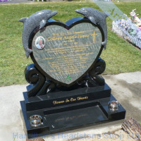 Dolphin Heart Headstone