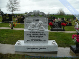 Carved Marble Baby Cherub Headstone